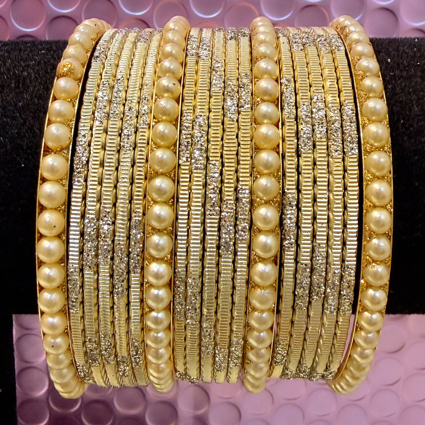 Gold Metal Bangles Sets- Various Colours
