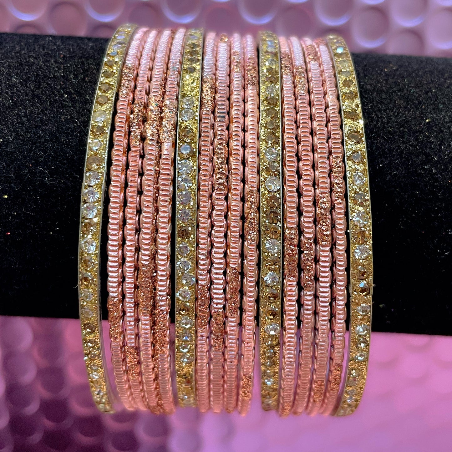 Various Colours Metal Bangles Set- Size 2.10