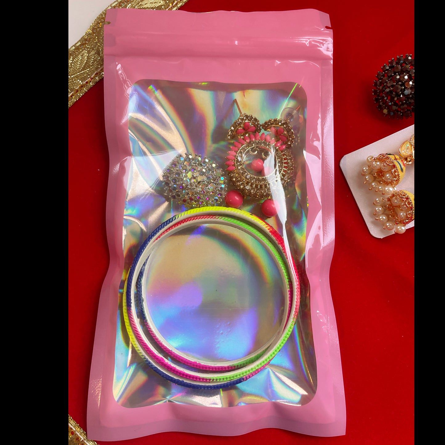Assorted Earings/Bangles & Finger Ring Gifting Combo Bag