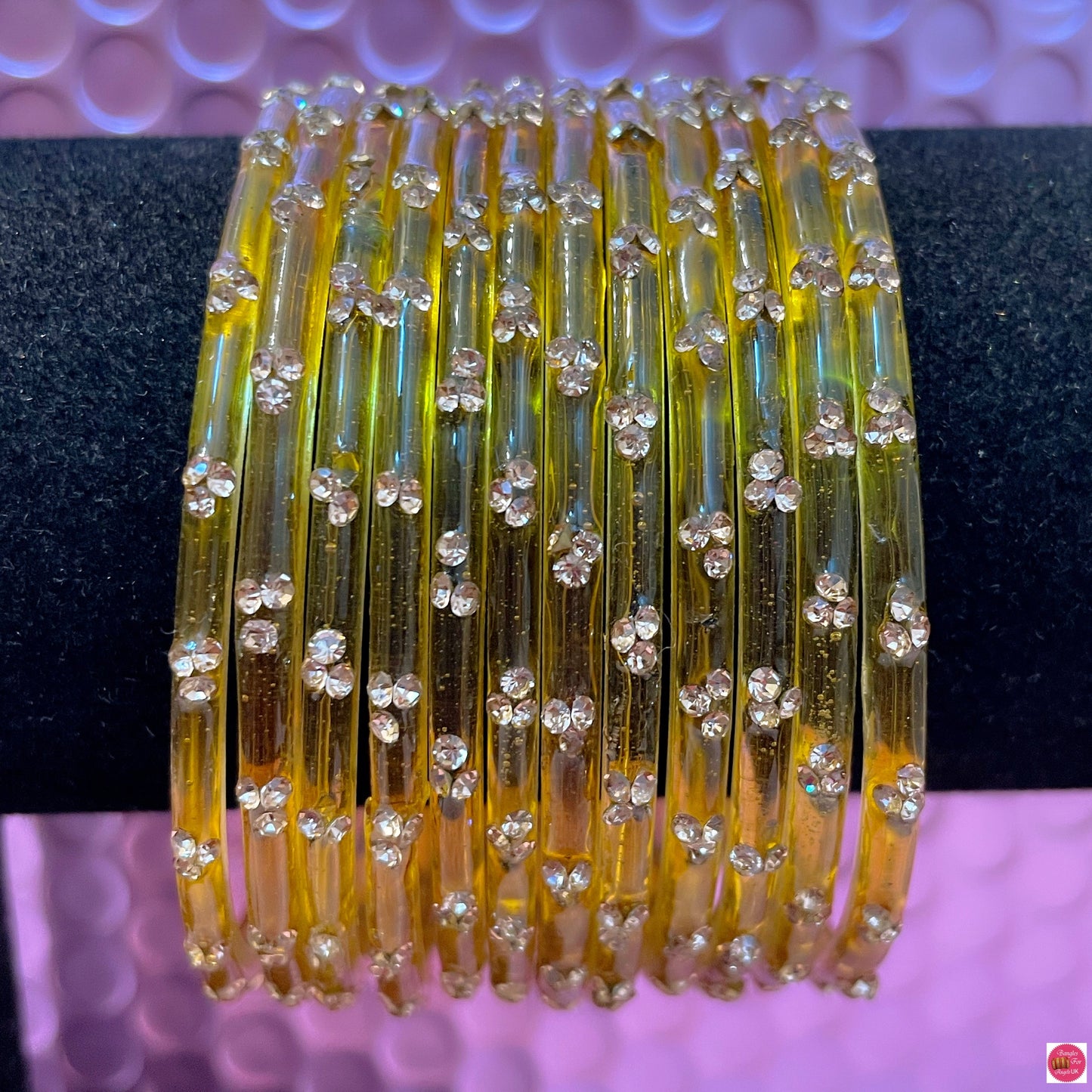 Zirconia Glass Bangles in various Colours- Size 2.6/2.8