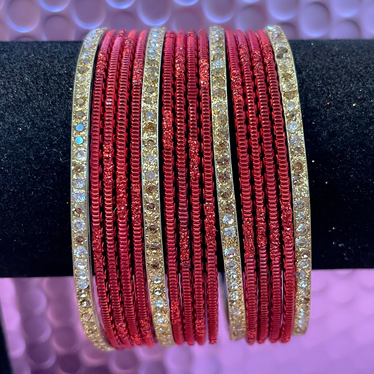 Various Colours Metal Bangles Set- Size 2.10