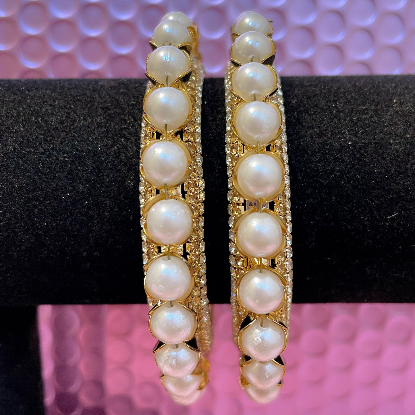 Gold Zirconia Pearl Metal Karas