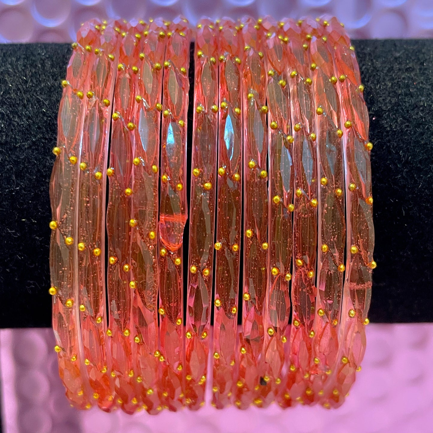 Rain Drop Glass Bangles- Various Colours in size 2.6