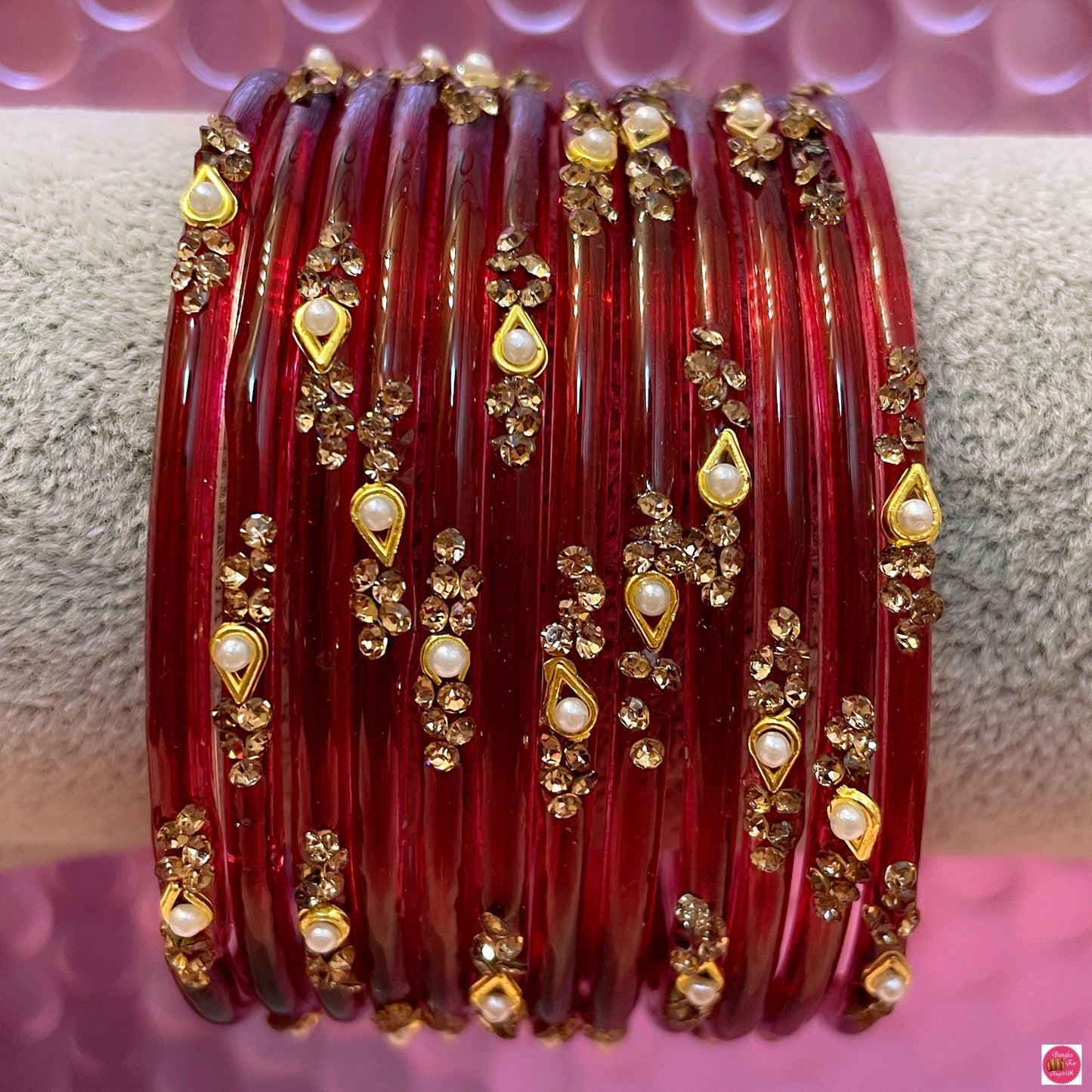 Pearl Glass Bangles in various colours- Size 2.6/2.8