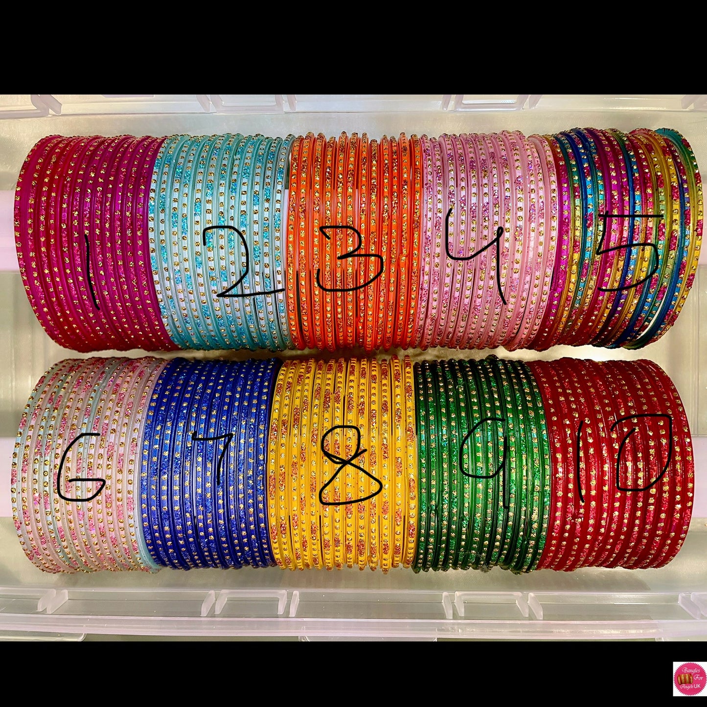 Glass Bangles in various colours- Size 2.6/2.8