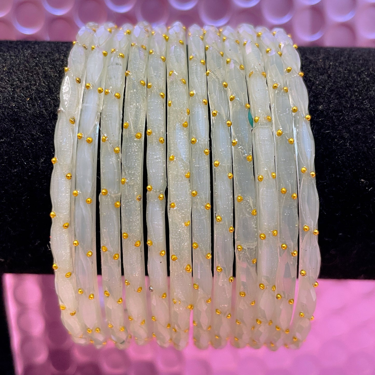 Rain Drop Glass Bangles- Various Colours in size 2.6