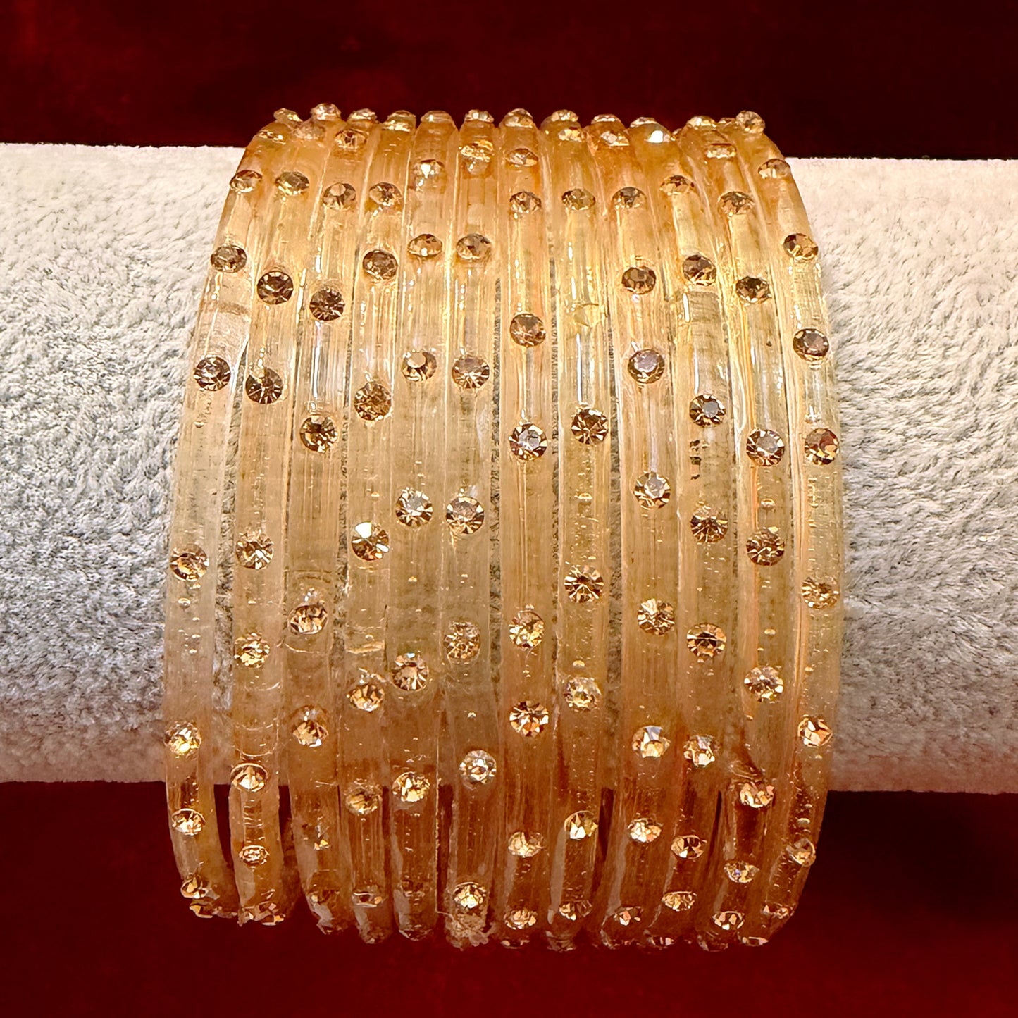 Stone Glass Bangles in various colours- Size 2.2/2.4/2.6/2.8