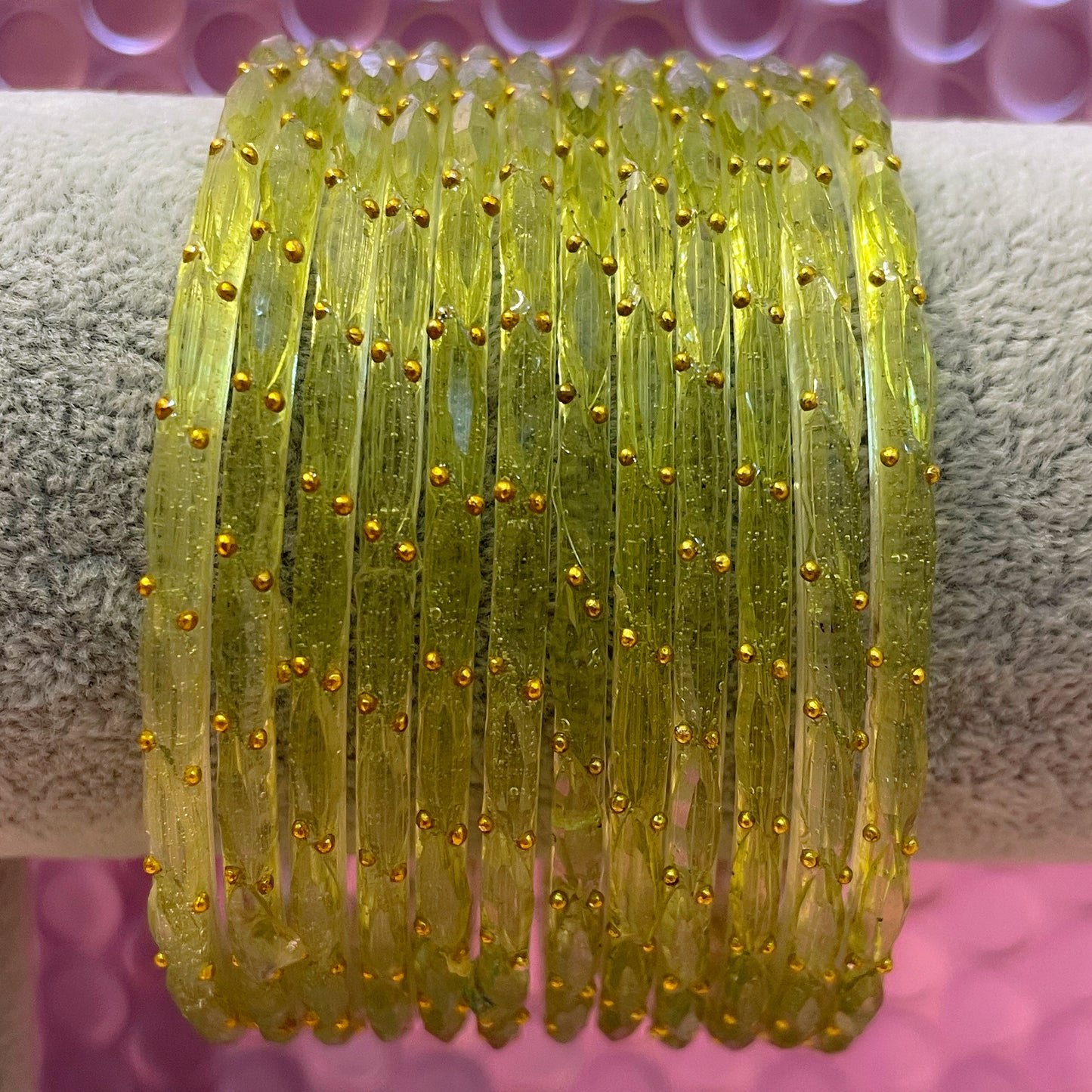 Rain Drop Glass Bangles- Various Colours in size 2.6