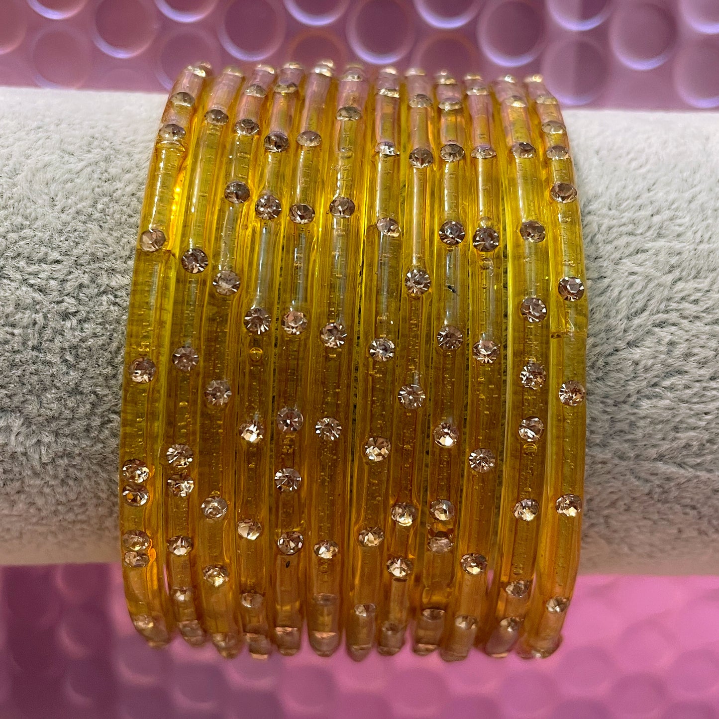 Stone Glass Bangles in various colours- Size 2.4/2.6/2.8