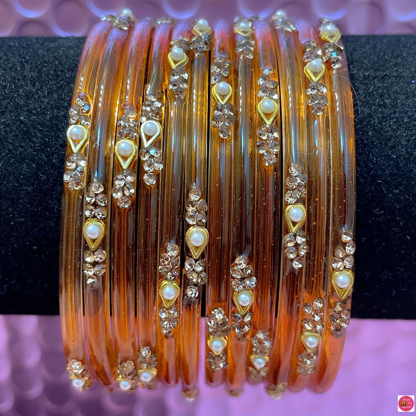 Pearl Glass Bangles in various colours- Size 2.6/2.8