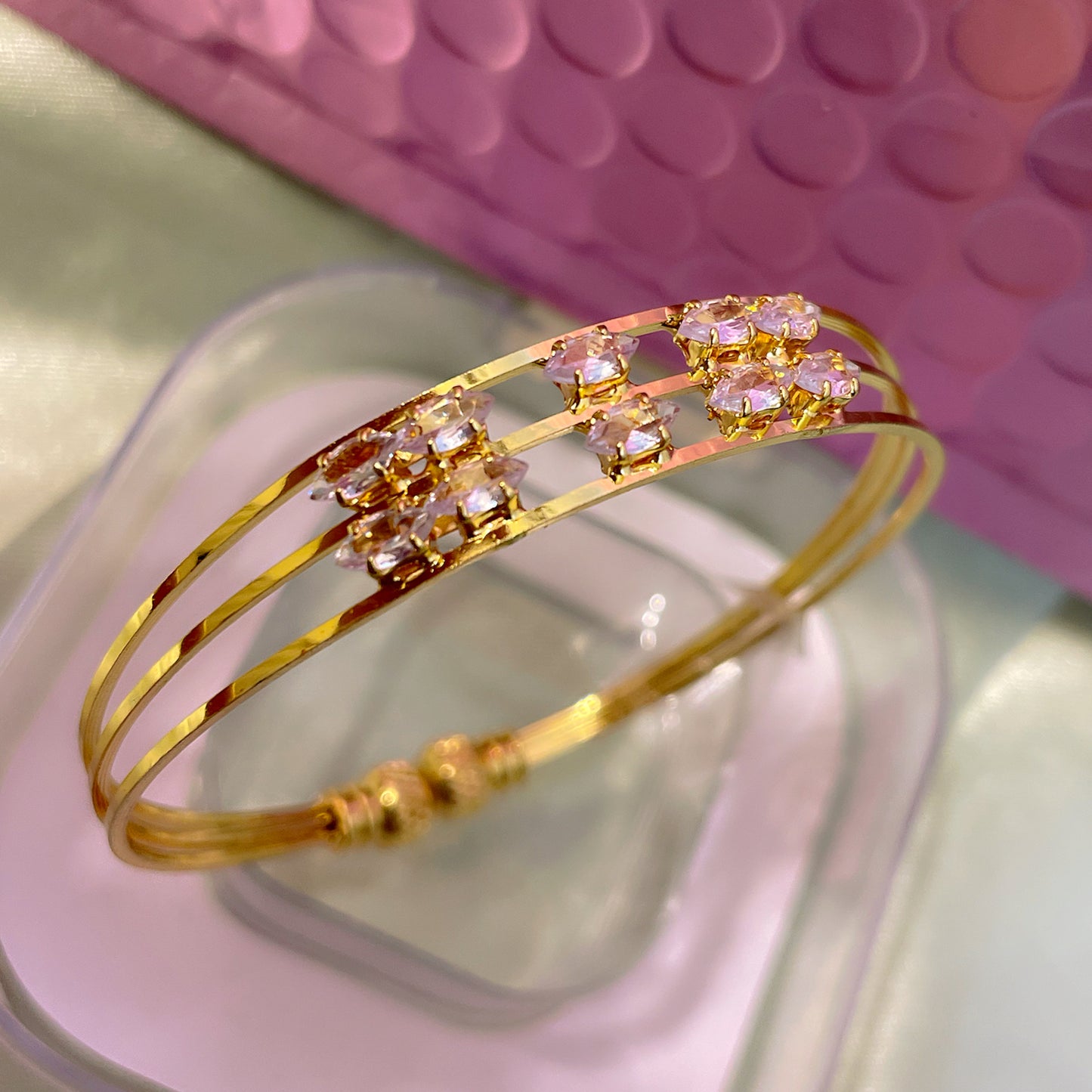 American Diamond Open Adjustable Bracelet