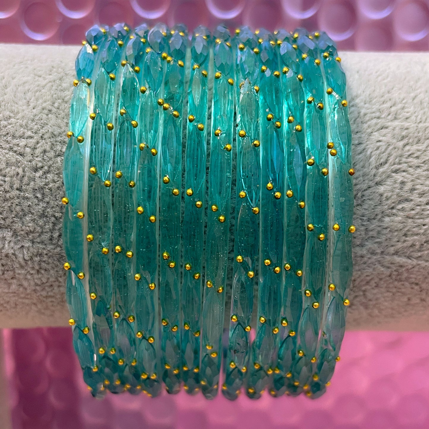 Rain Drop Glass Bangles- Various Colours in size 2.6
