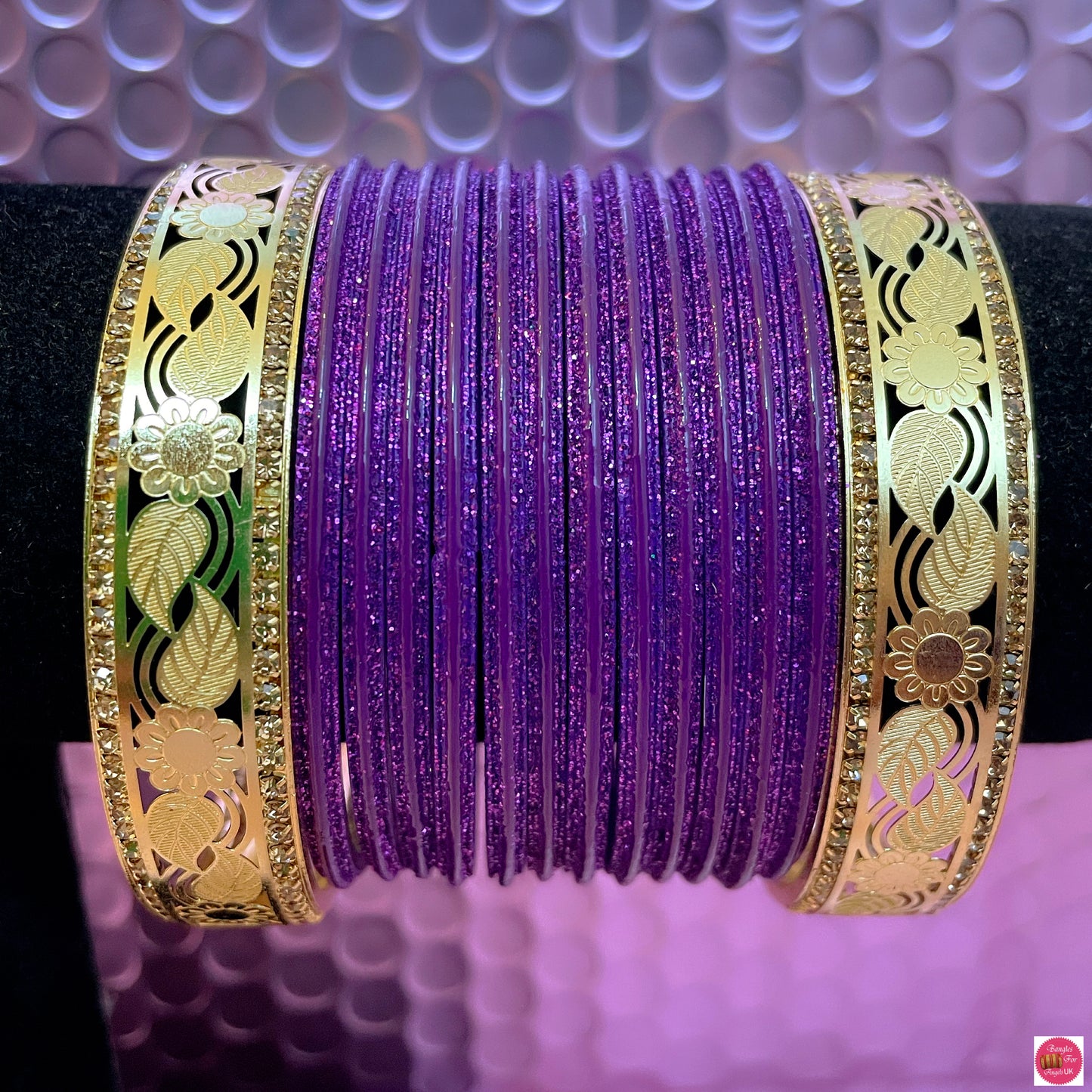 Gold Glass Bangles Sets- Various Colours