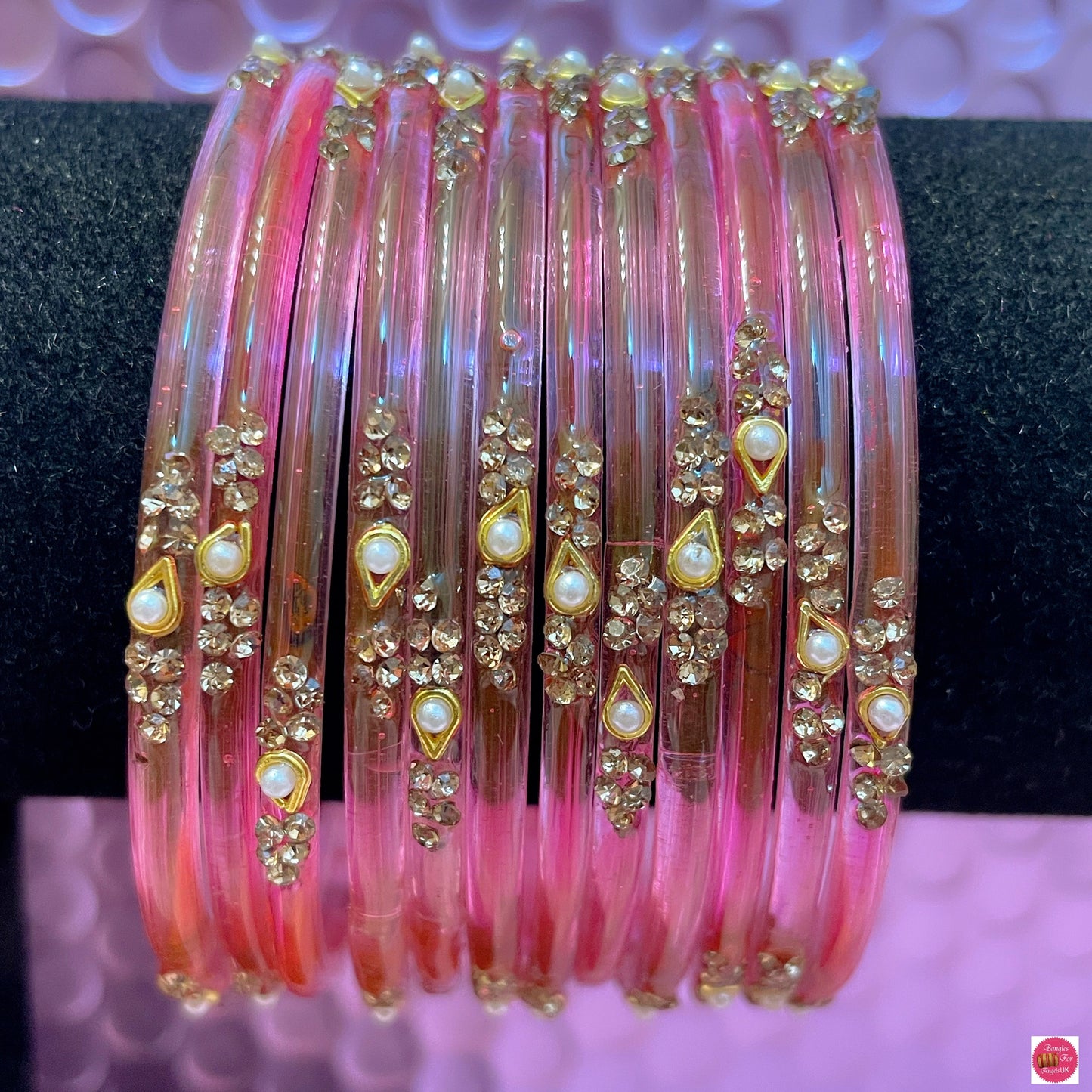 Pearl Glass Bangles in various colours- Size 2.6/2.8