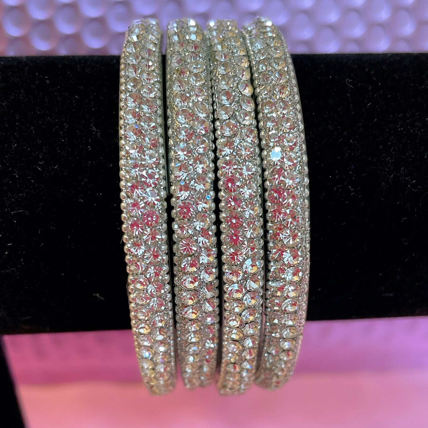 Silver Glass Karas- Size 2.2