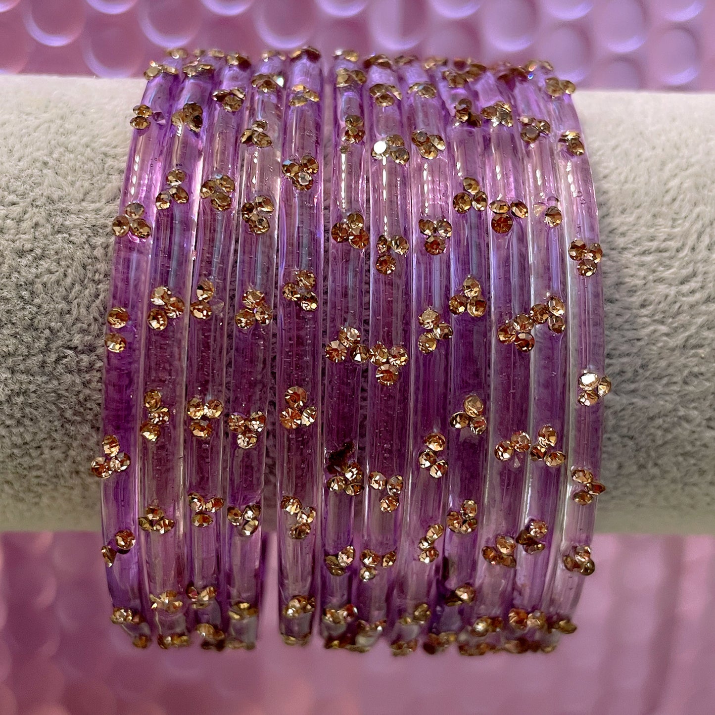 Zirconia Glass Bangles in various Colours- Size 2.6/2.8