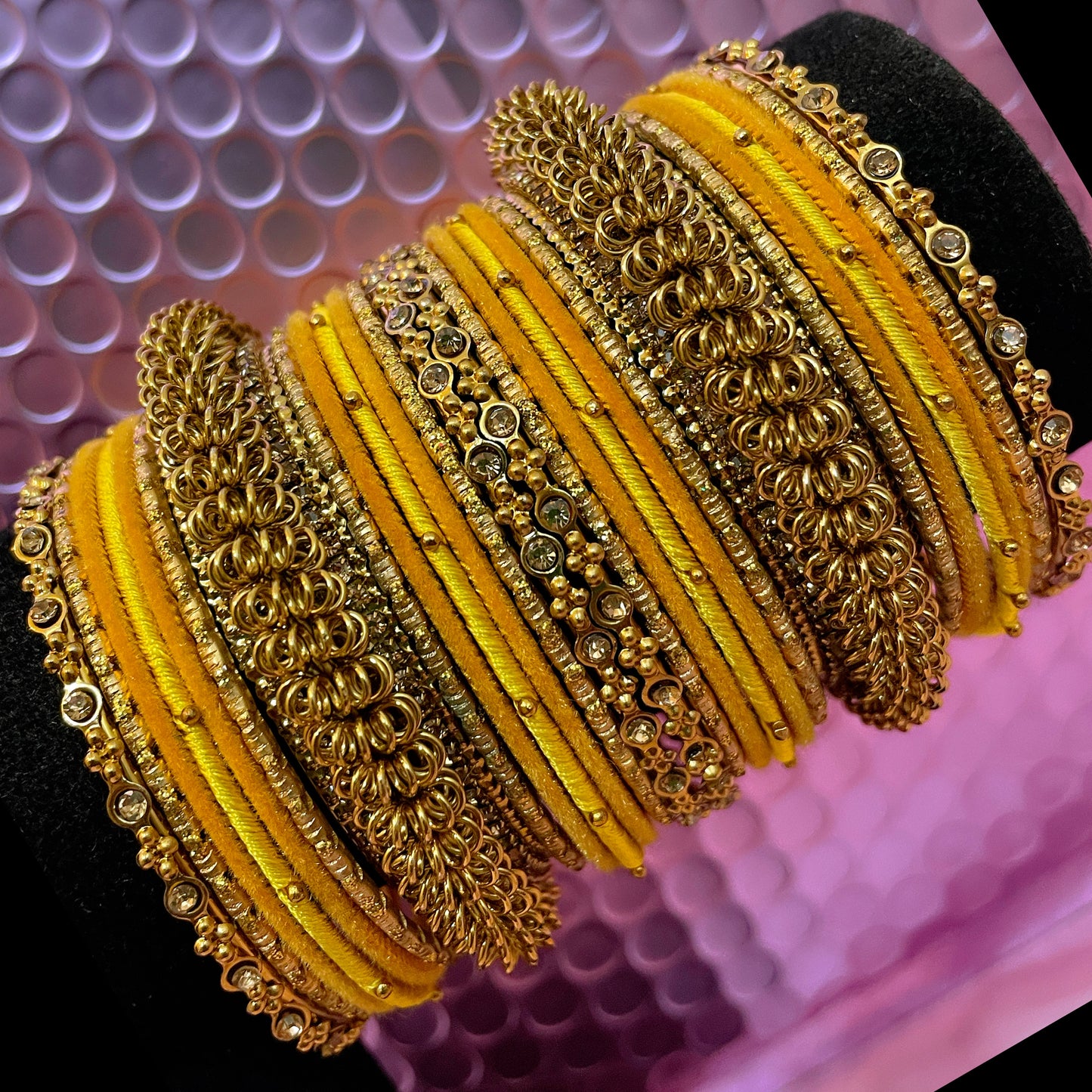 Gold Metal Bangles Sets- Various Colours