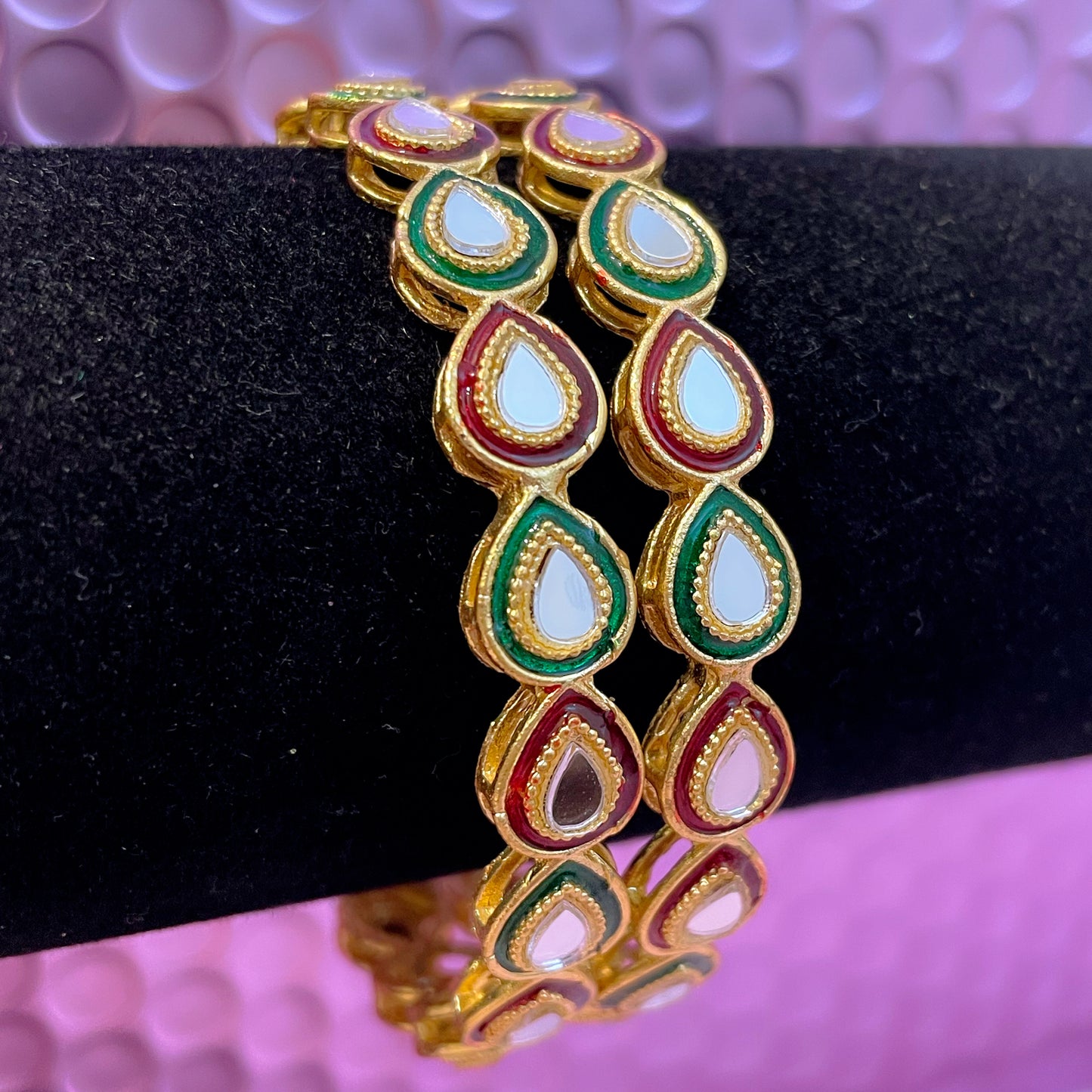 Kundan Leaf Metal Karas