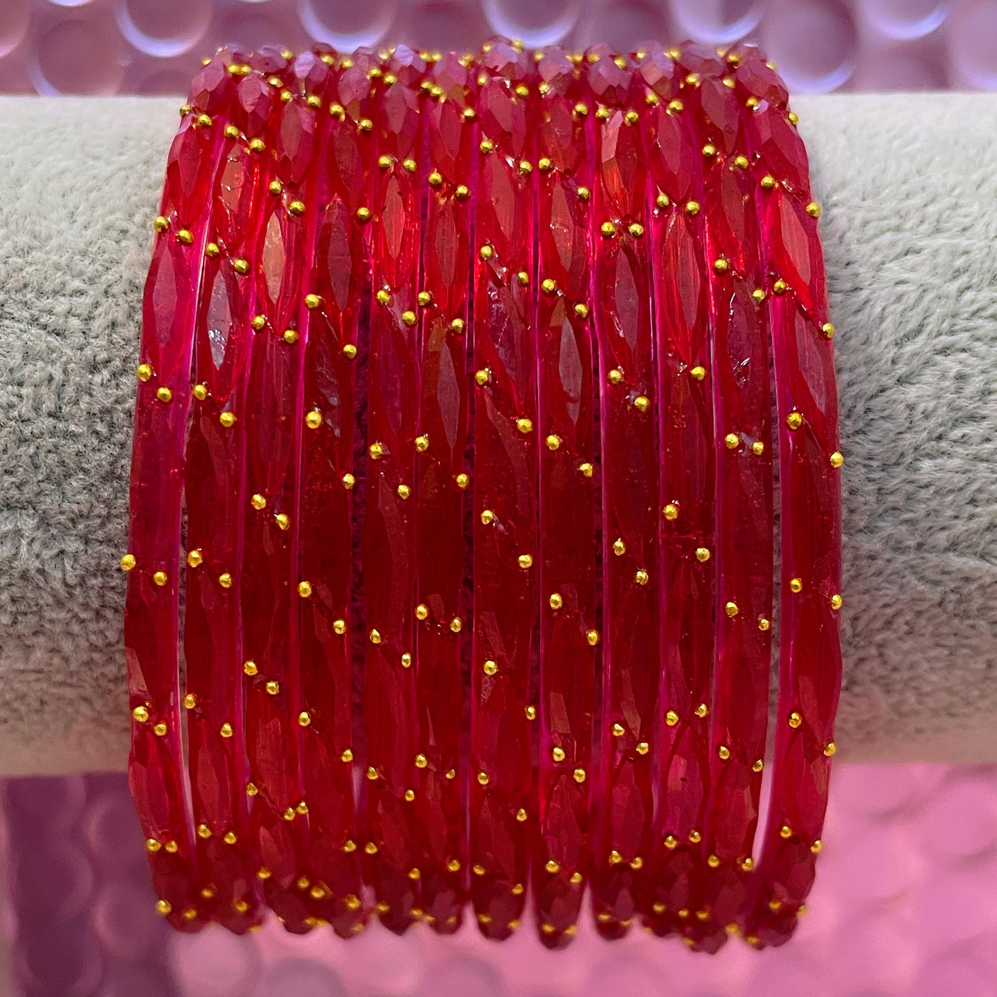 Rain Drop Glass Bangles- Various Colours in size 2.6
