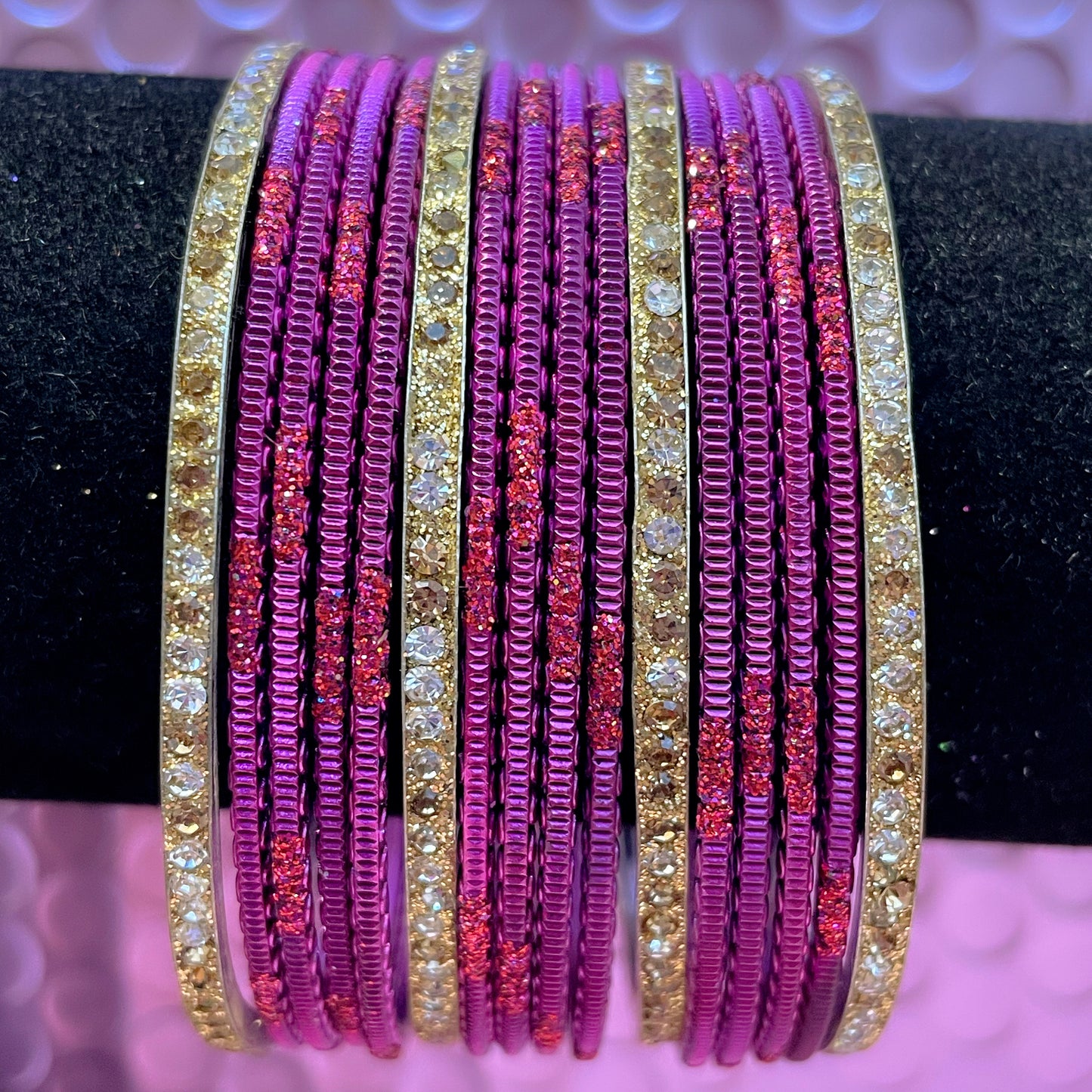 Various Colours Metal Bangles Set- Size 2.10