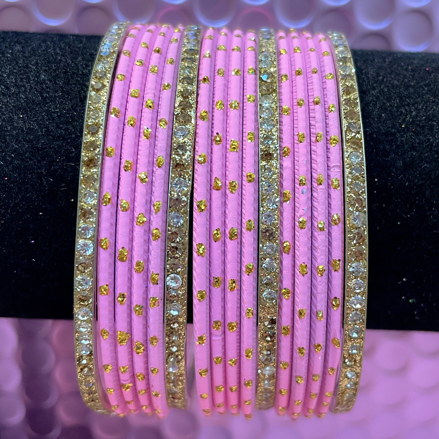 Various Colours Metal Bangles Set- Size 2.10