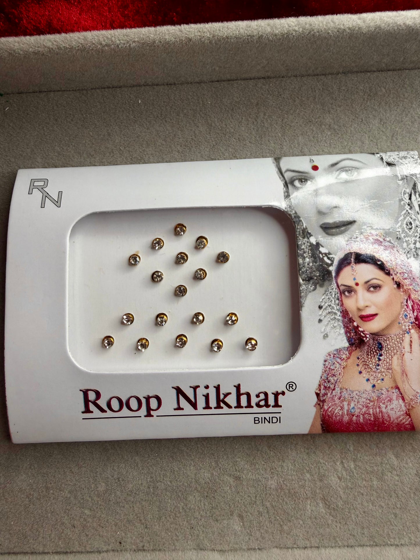 Gold White Stone Bindi Pack- X small