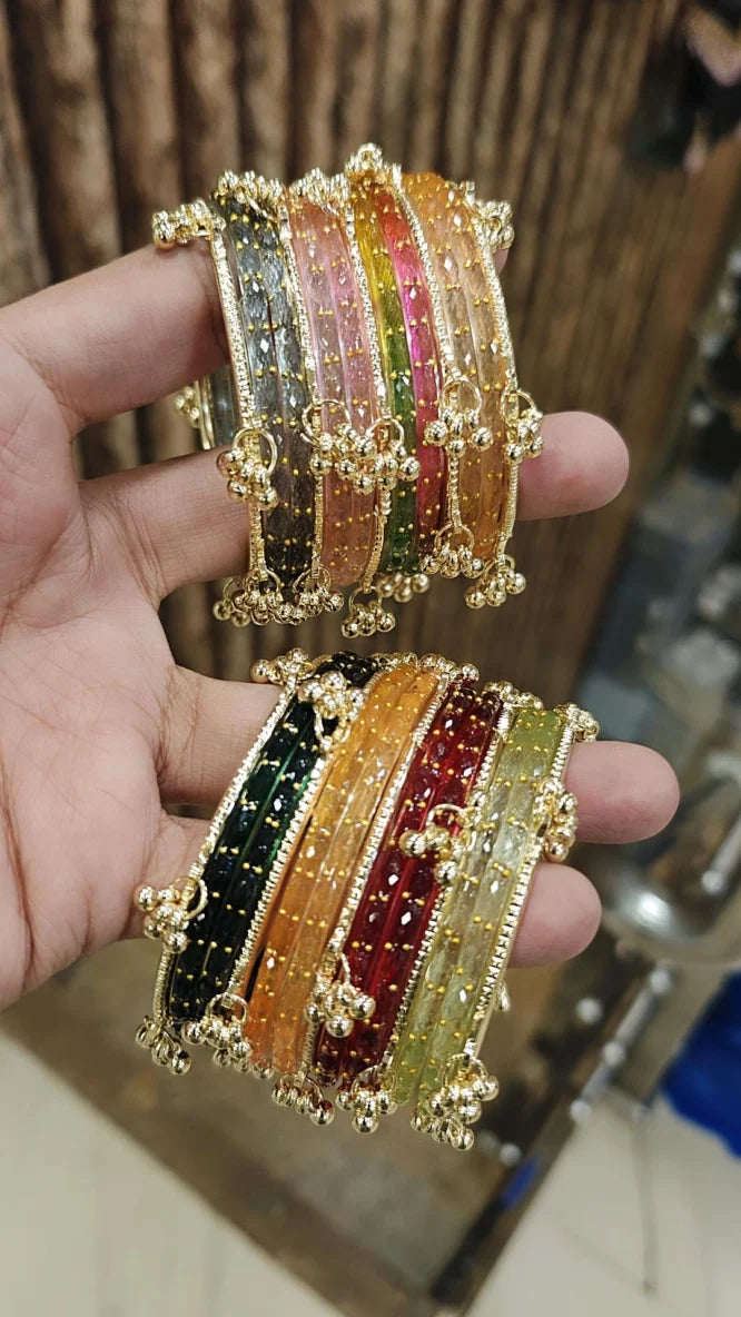 Kashmiri Ghungroo Glass Bangles Set