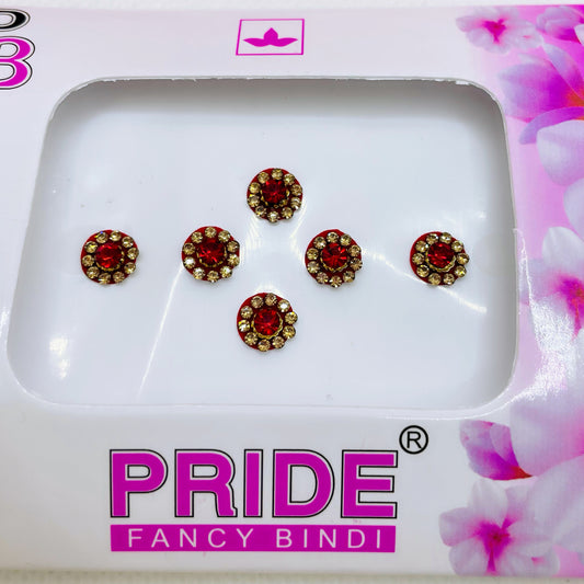 Red & Gold Stone Bindi Pack