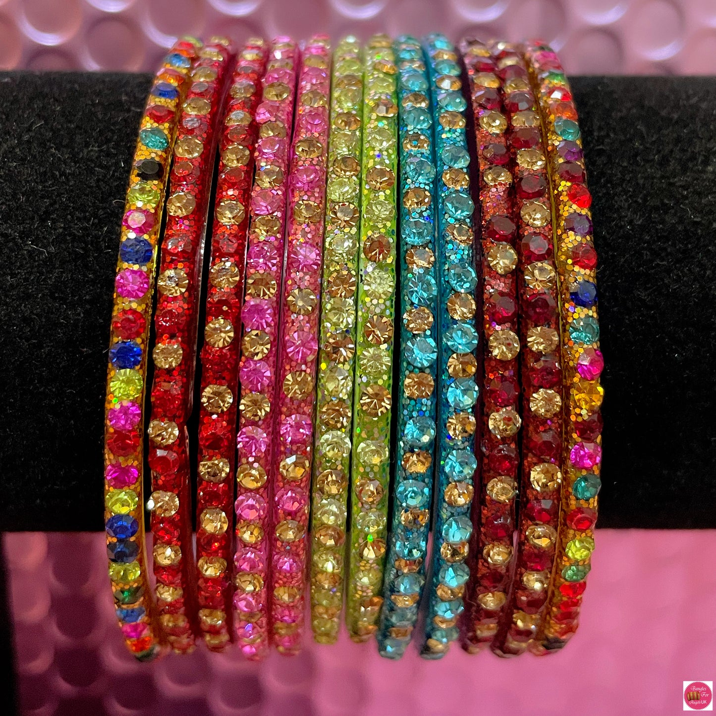 Multicoloured Glass Bangles Set- Various Designs