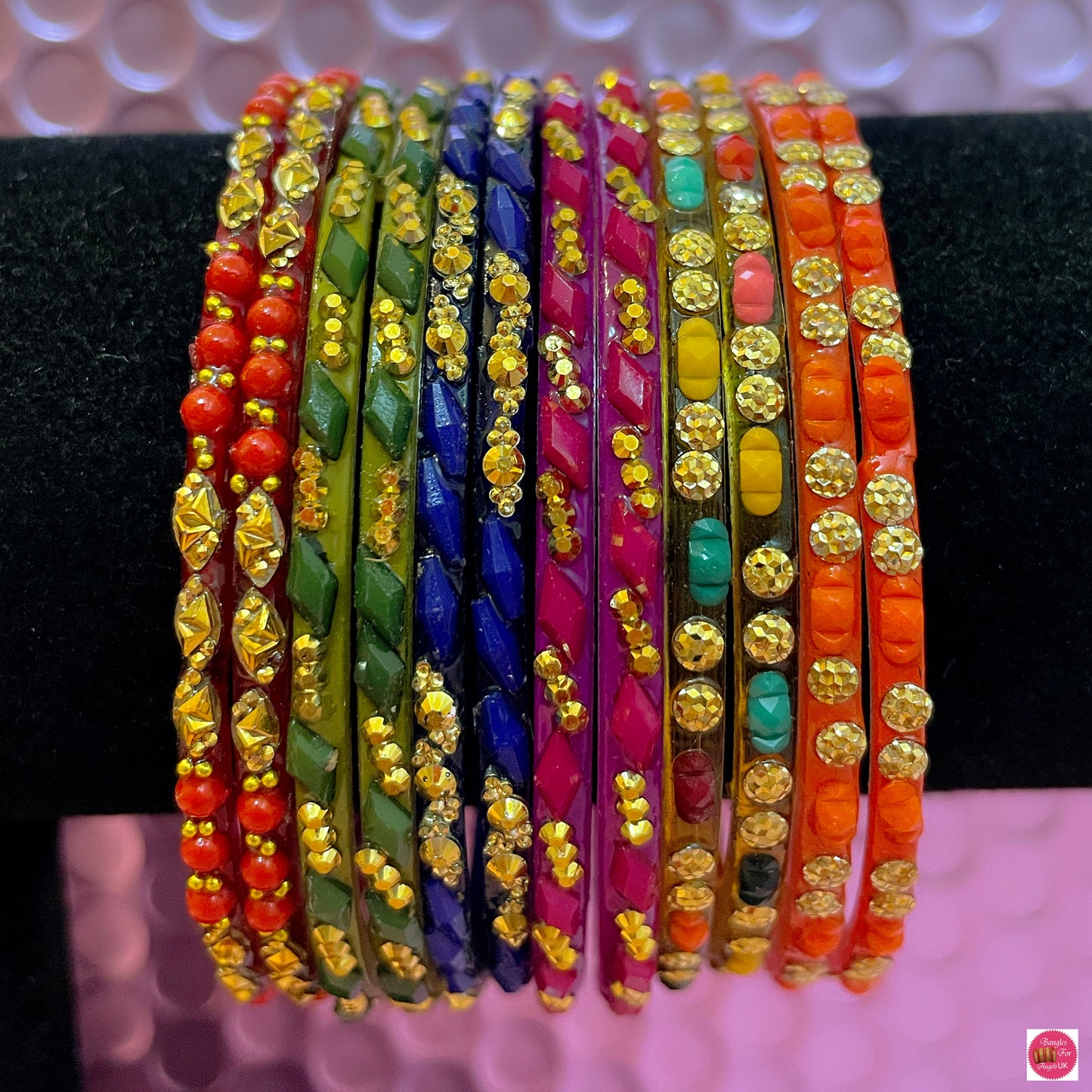 Multicoloured Glass Bangles Set- Various Designs