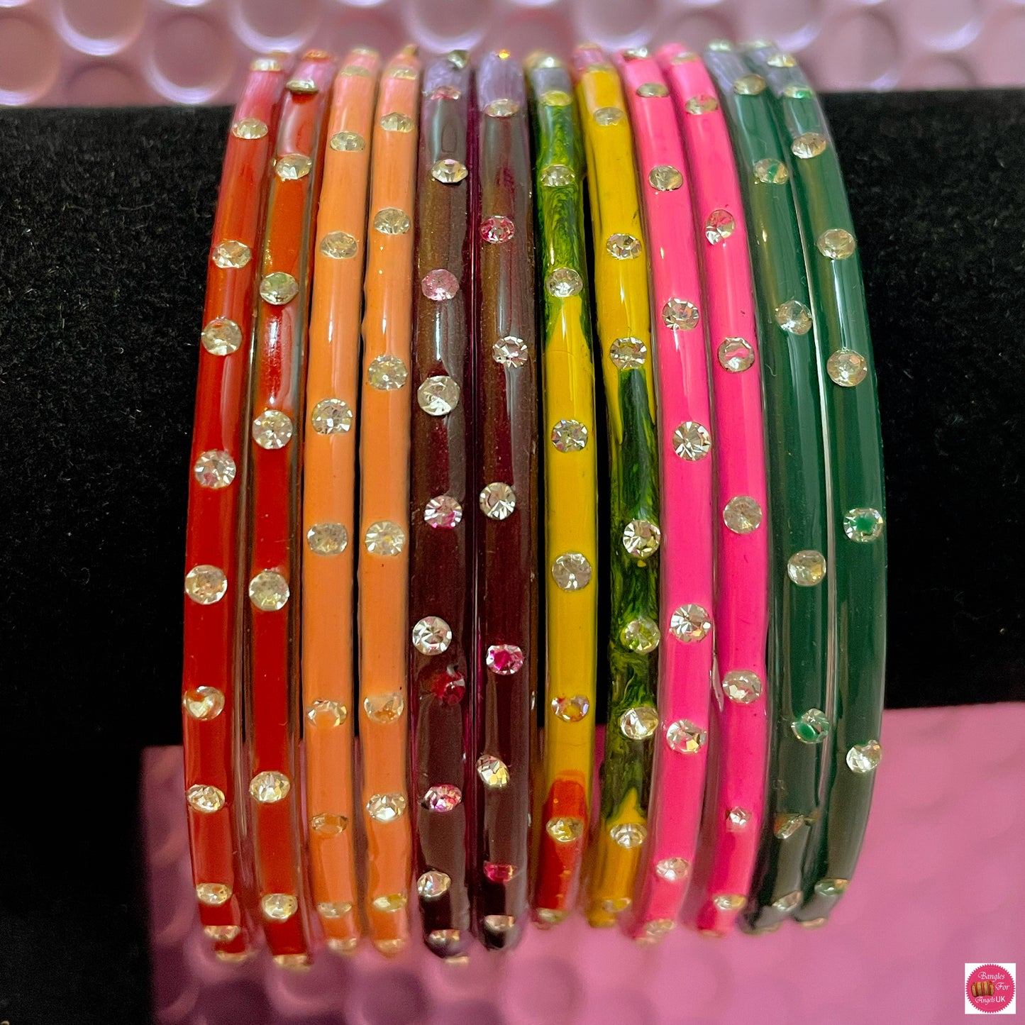 Multicoloured Glass Bangles Set- Various Designs