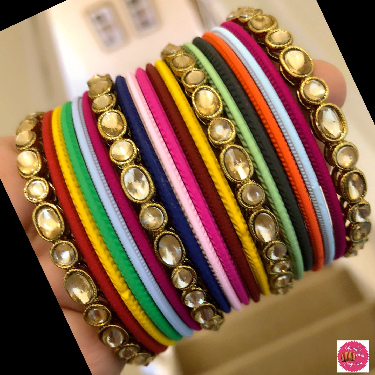 Multicoloured Kundan Bangle Set