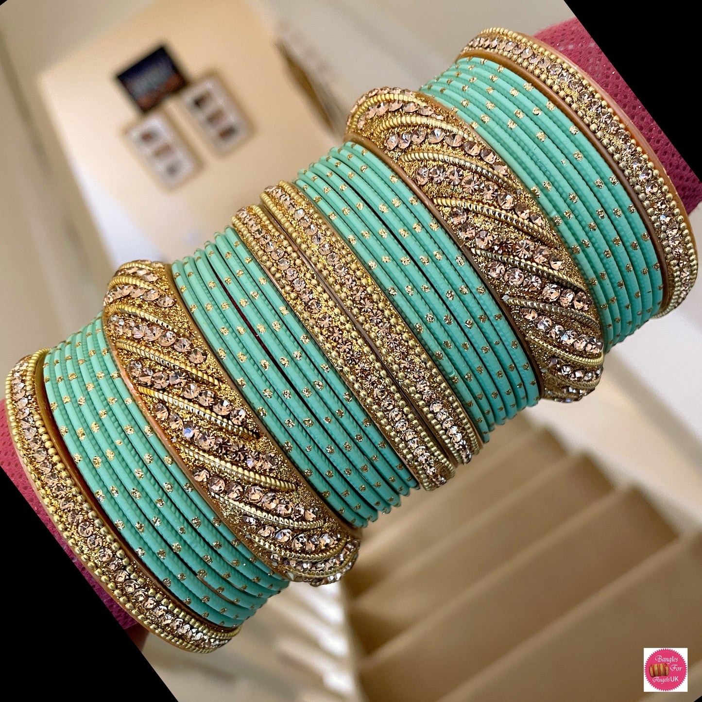 Gold Bangle Set - Mint