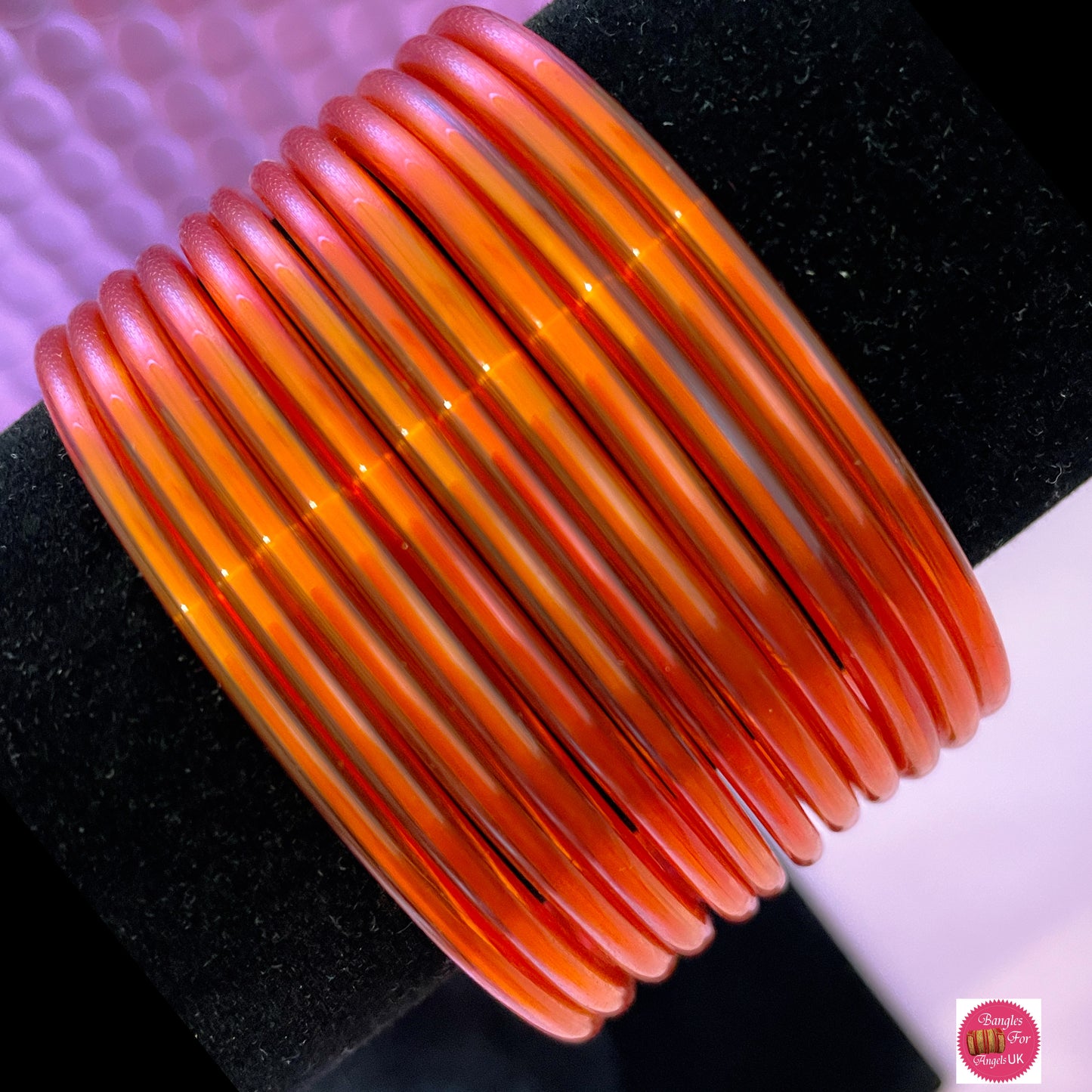 Orange Glass Bangles