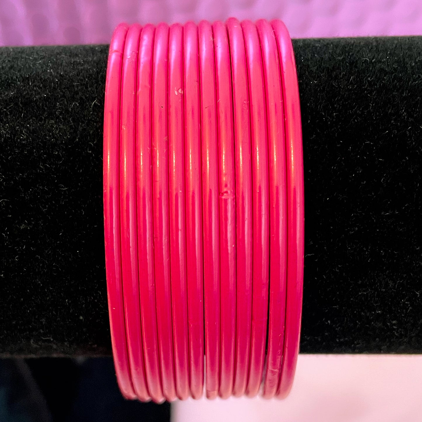 Raspberry Pink Metal Bangles