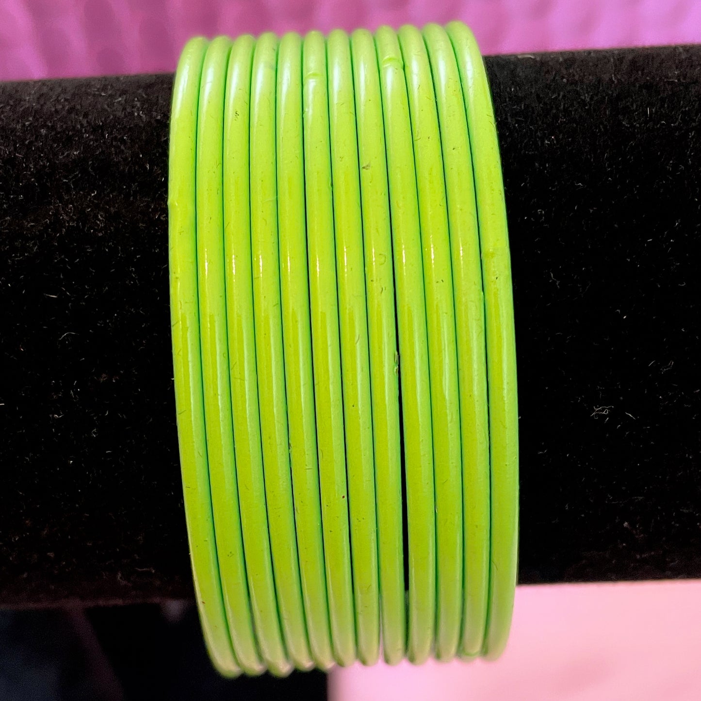 Lime Green Metal Bangles