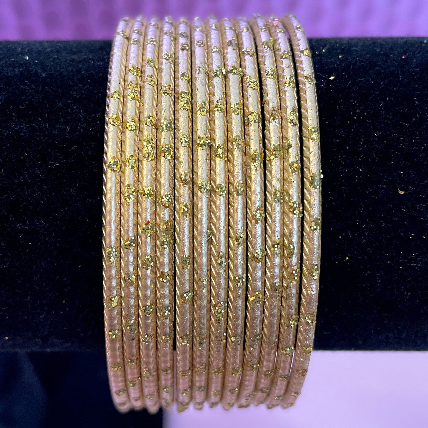 Dotted Gold Metal Bangles