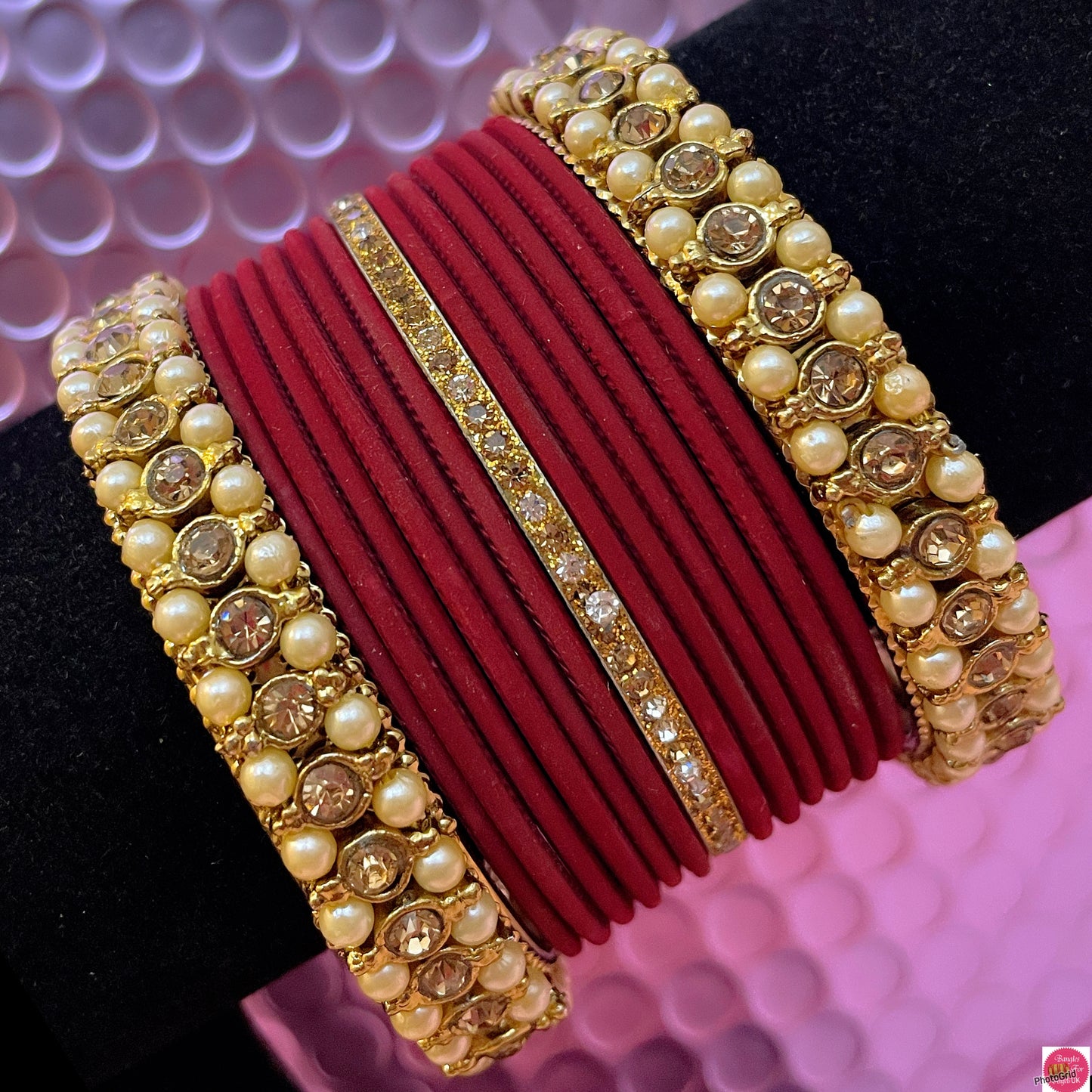 Pearl Metal Bangles Sets- Various Colours
