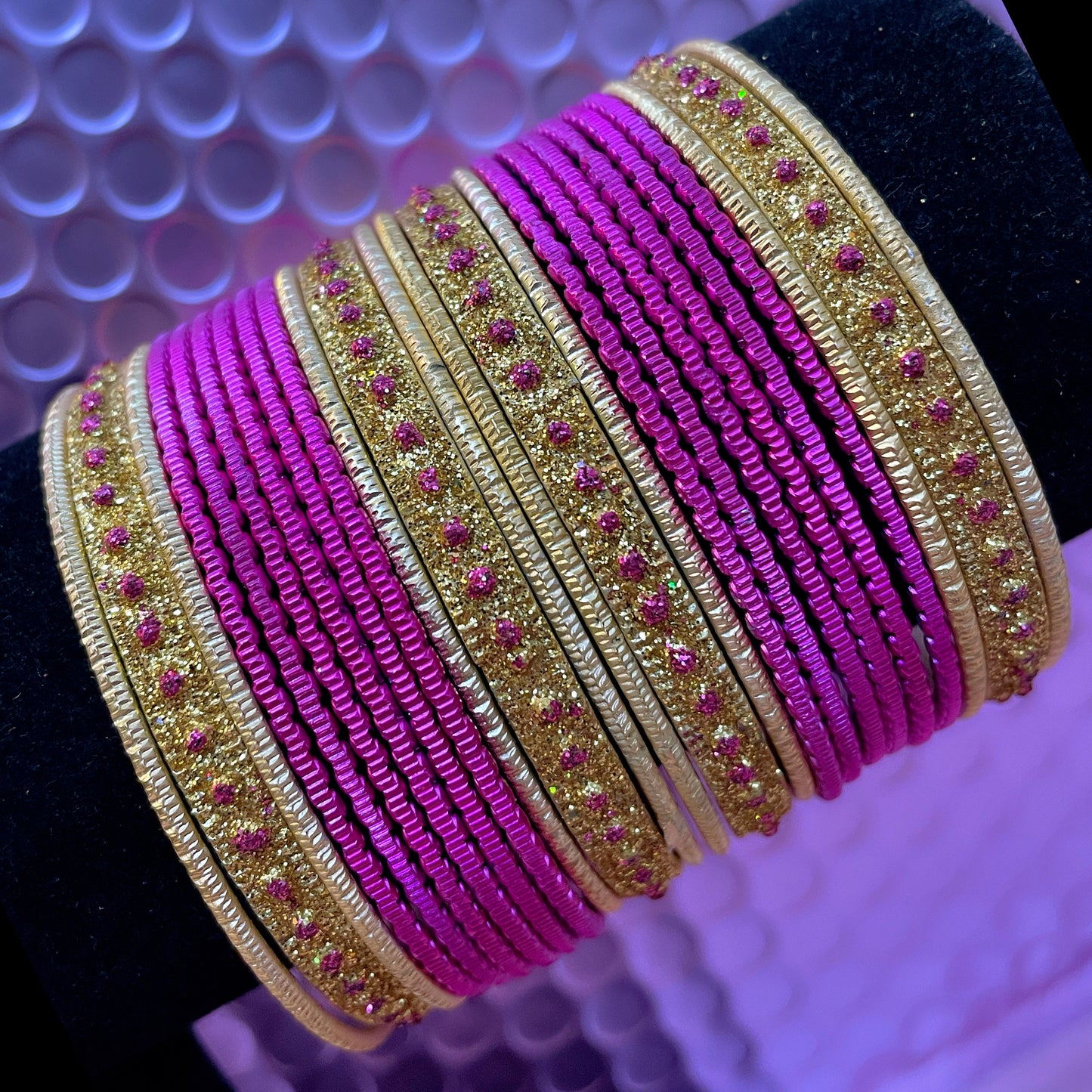 Various Colours Metal Bangles Sets- Size 2.4