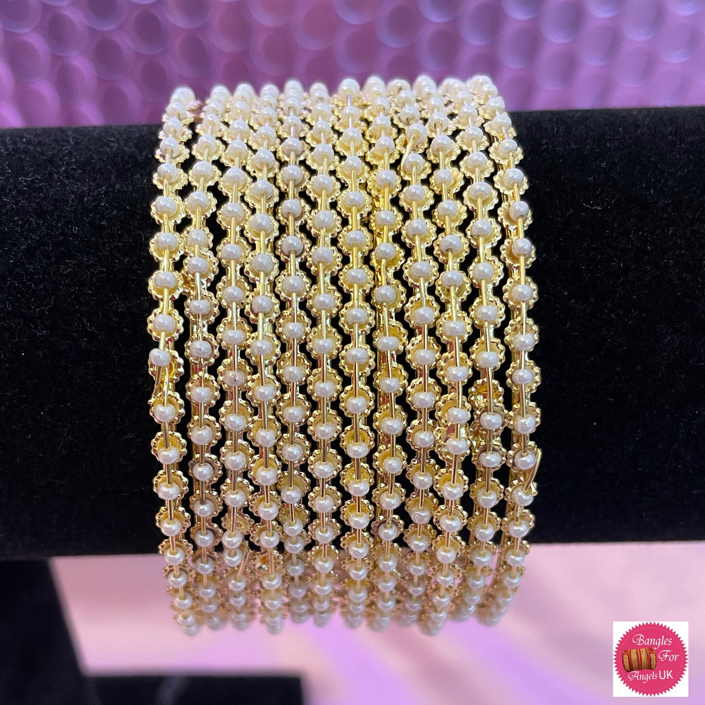 Pearl Metal Bangles- Size 2.2