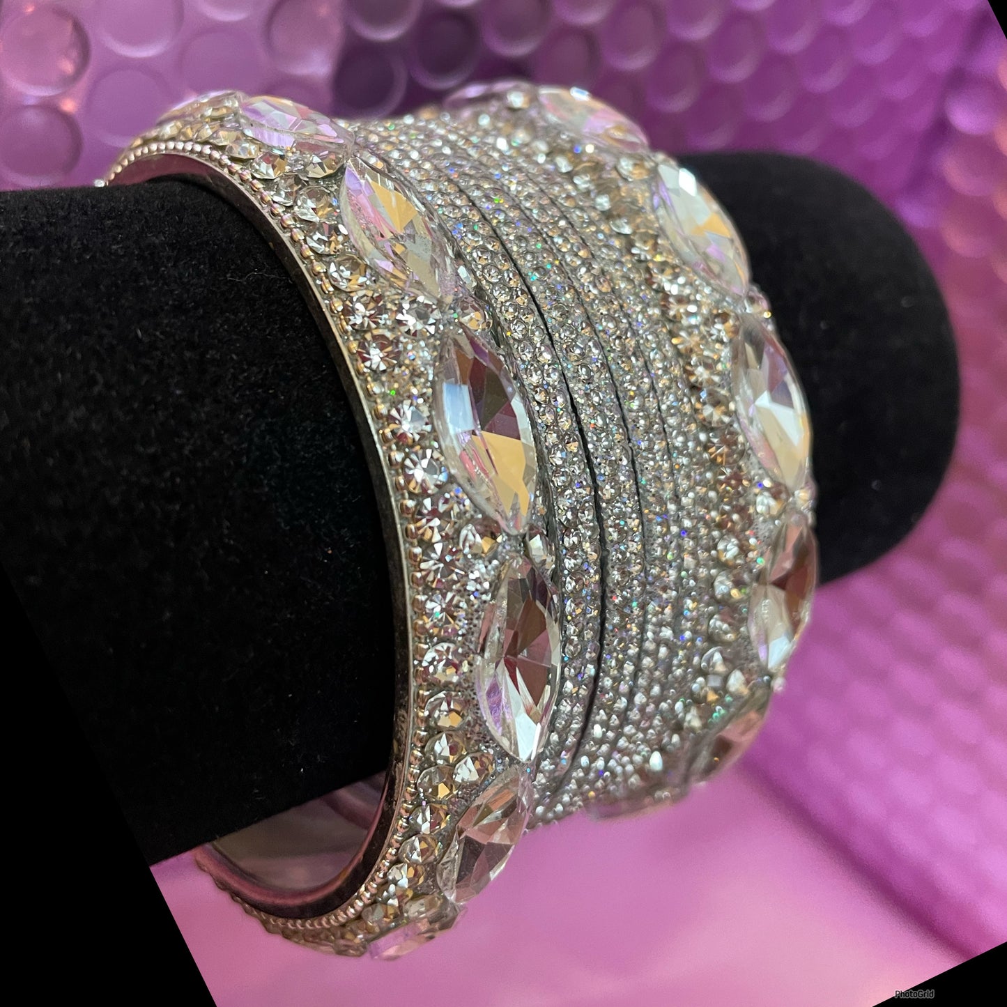 Silver Brass Metal Bangles Set