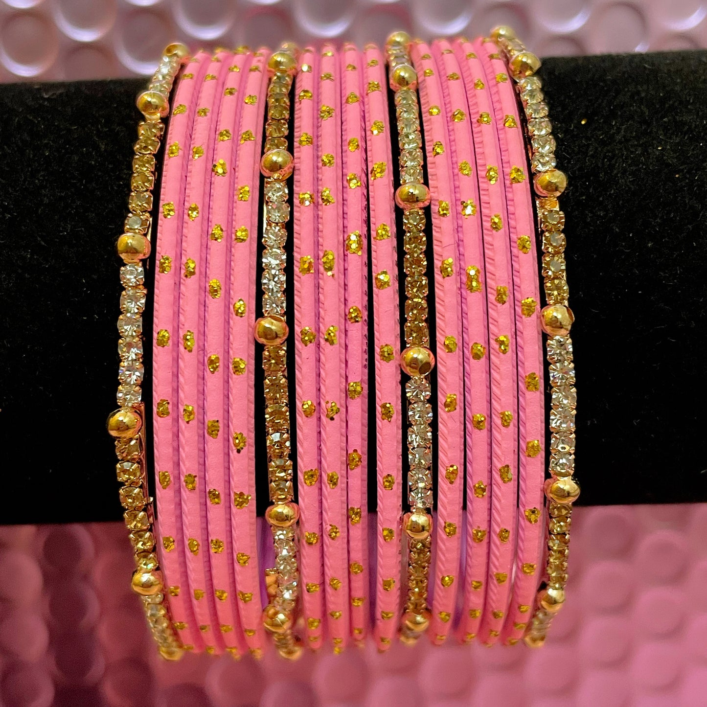 Zirconia Metal Bangles Set- Various Colours