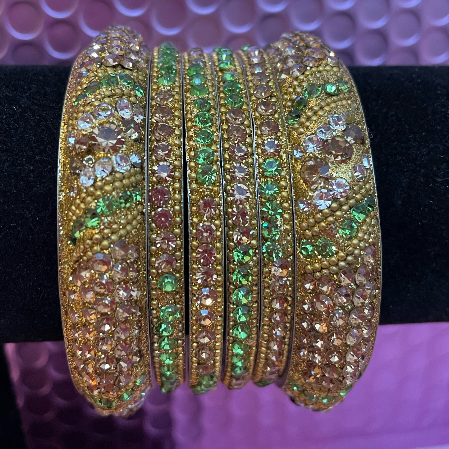 Mint Green Metal Bangles Set- Size 2.6