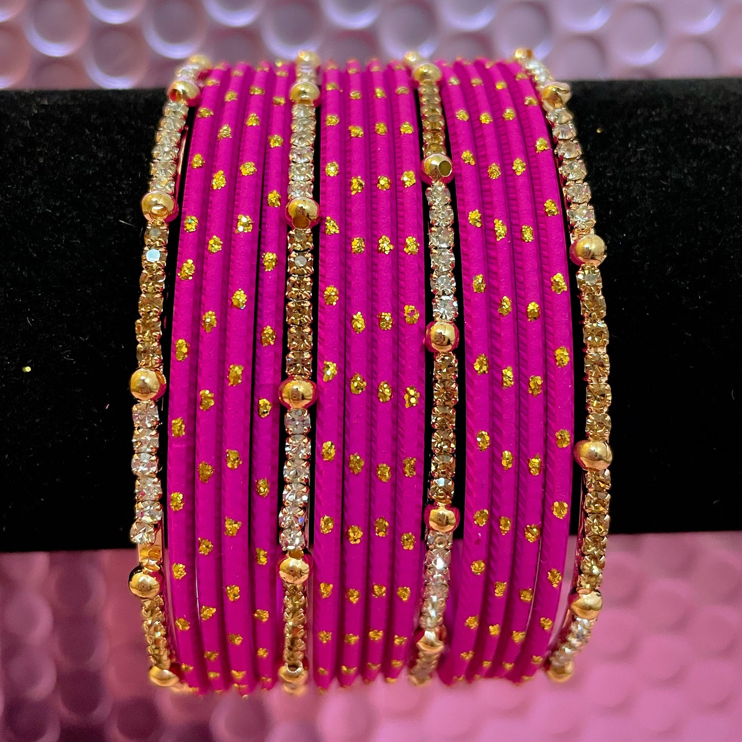 Zirconia Metal Bangles Set- Various Colours