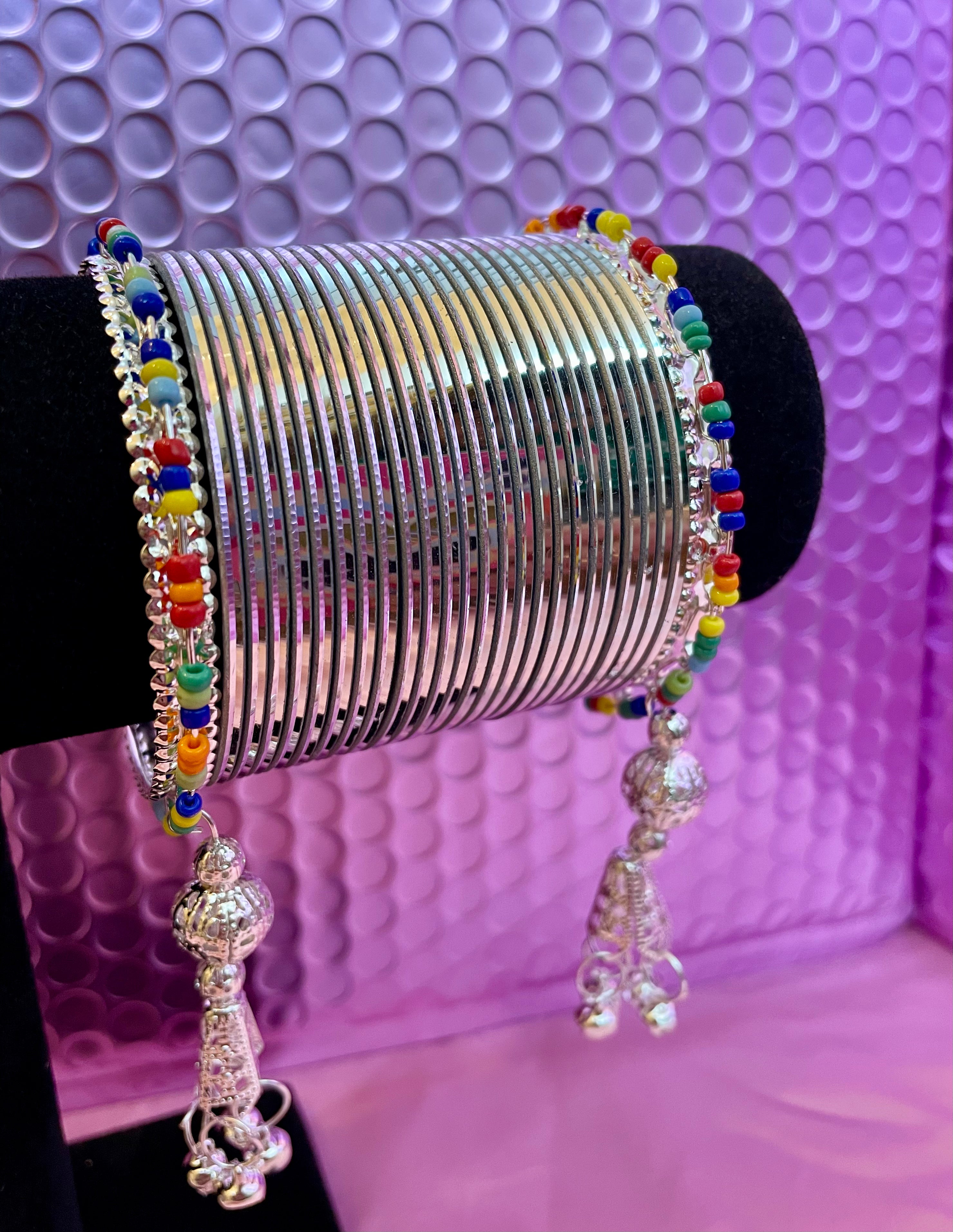 Silver bangles 2025 with latkan