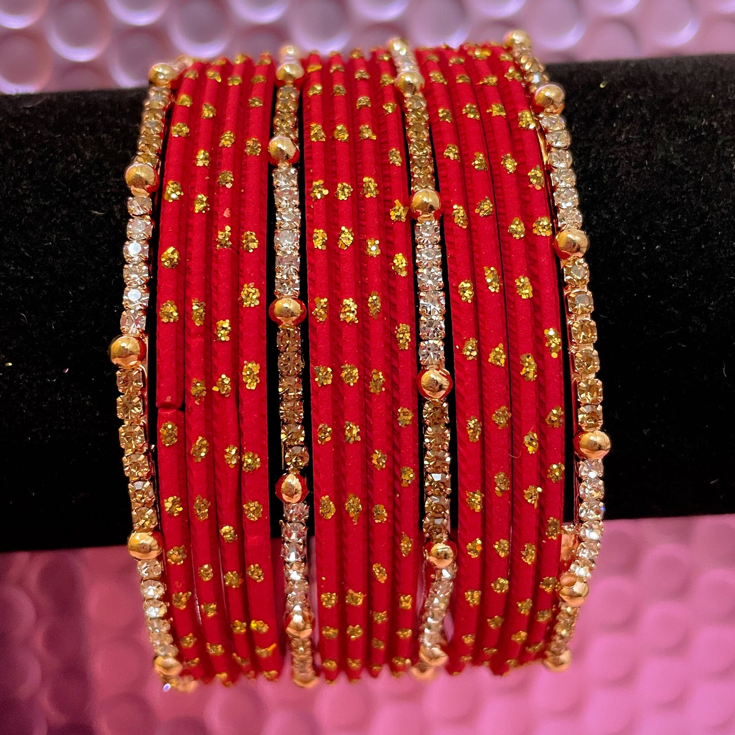 Zirconia Metal Bangles Set- Various Colours