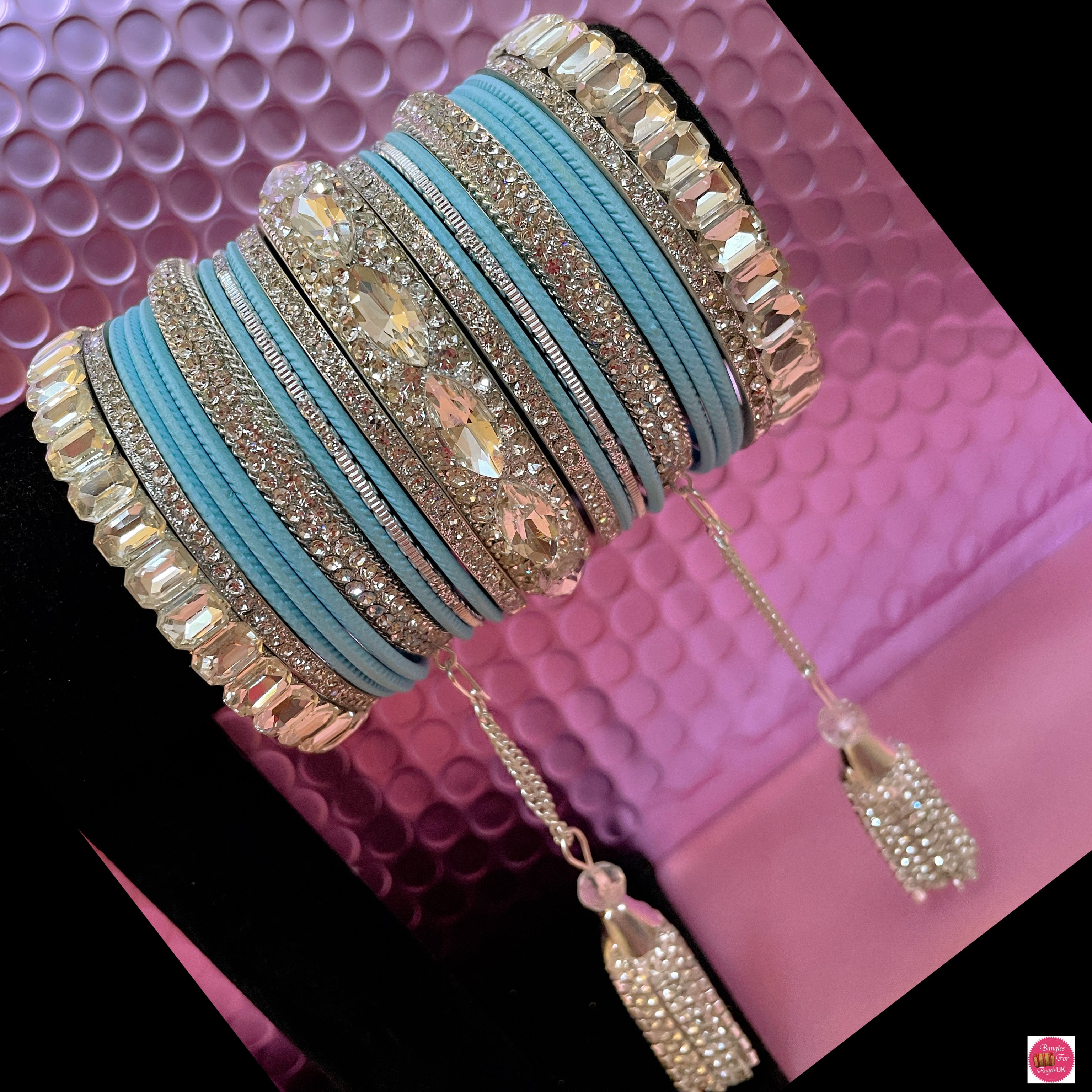 Light hot sale blue bangles