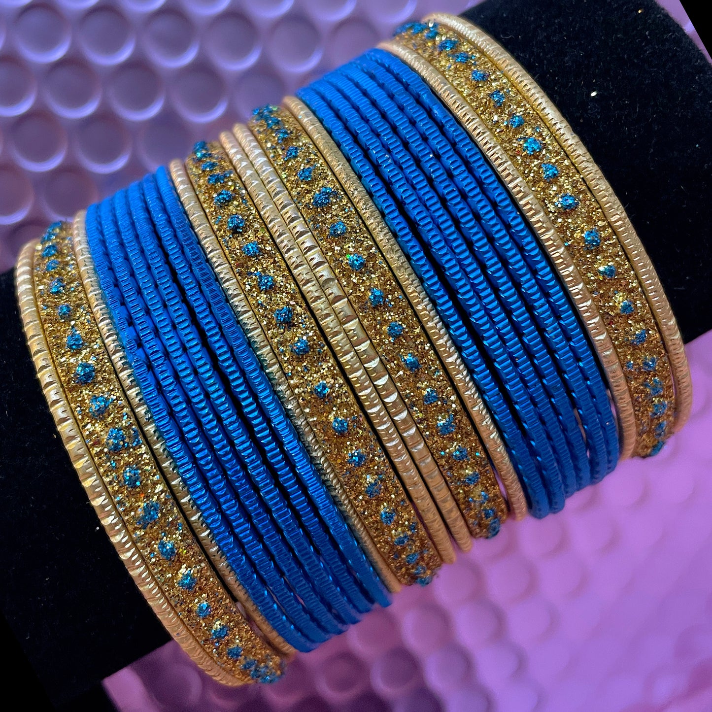Various Colours Metal Bangles Sets- Size 2.4
