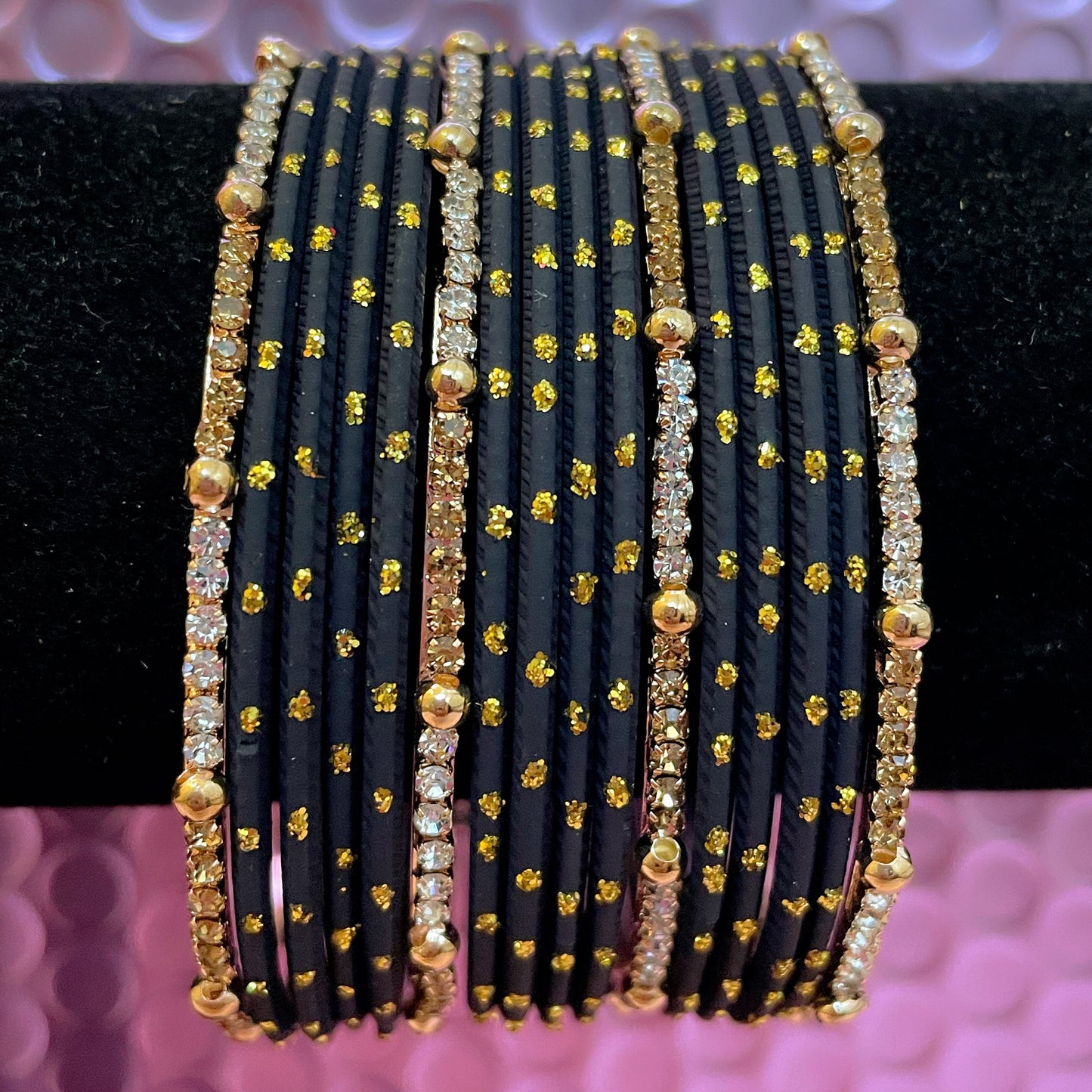 Zirconia Metal Bangles Set- Various Colours