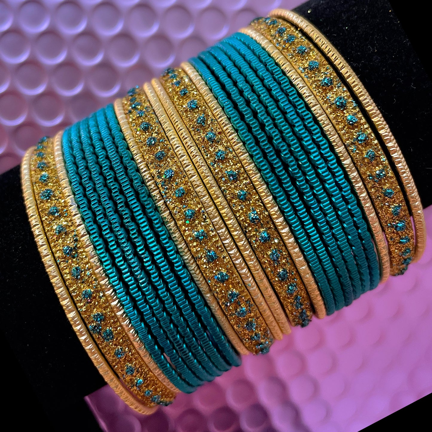 Various Colours Metal Bangles Sets- Size 2.4